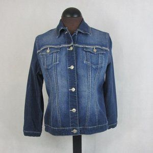 Laura Ashley Petite Womens Denim Jeans Jacket